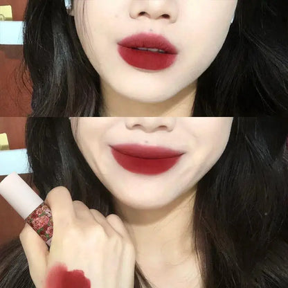 Rose Garden Matte Muse Lip Mud Liquid Lipstick Waterproof Nude Lip Gloss Long Lasting Non-stick Cup Sexy Women Lipgloss Cosmetic