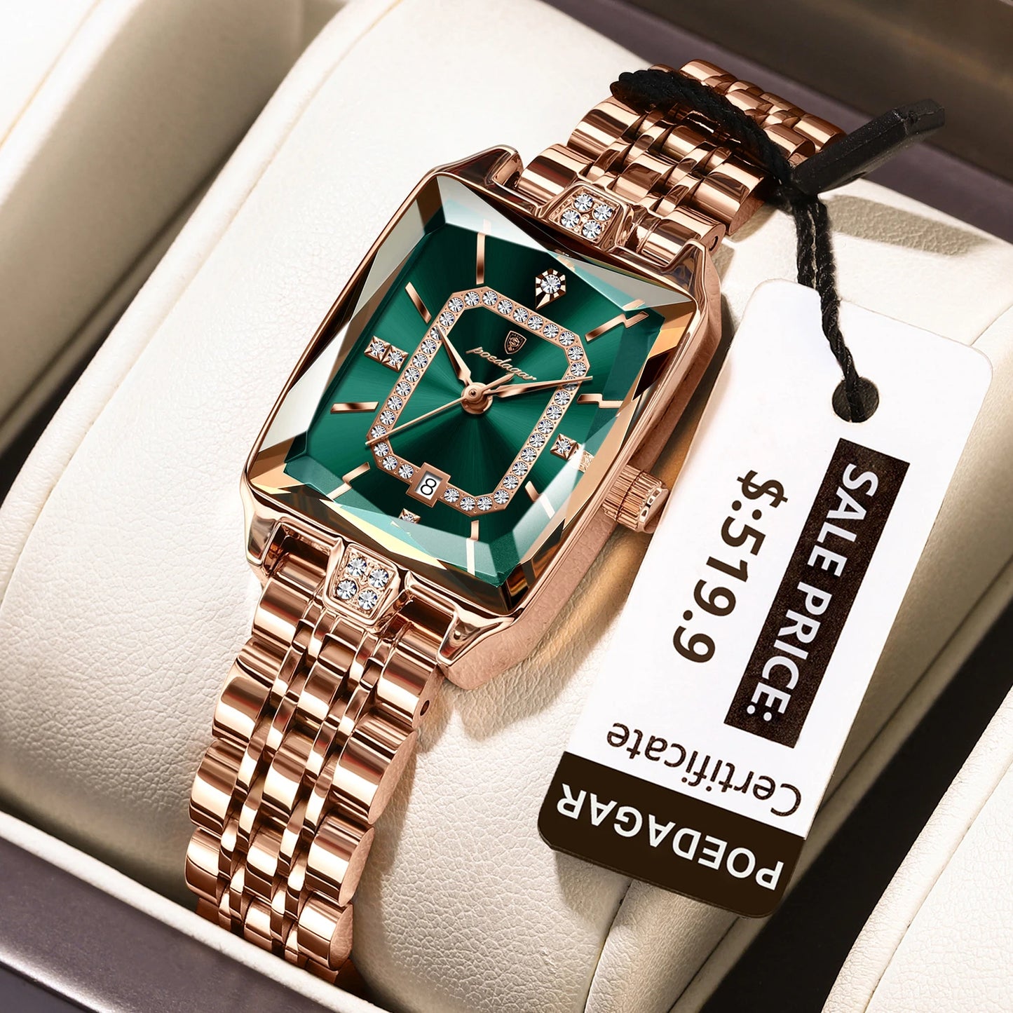 POEDAGAR Luxury Watch For Woman Waterproof Calendar High Quality Ladies Watch Stainless Steel Quartz Women's Watches Elegant+Box