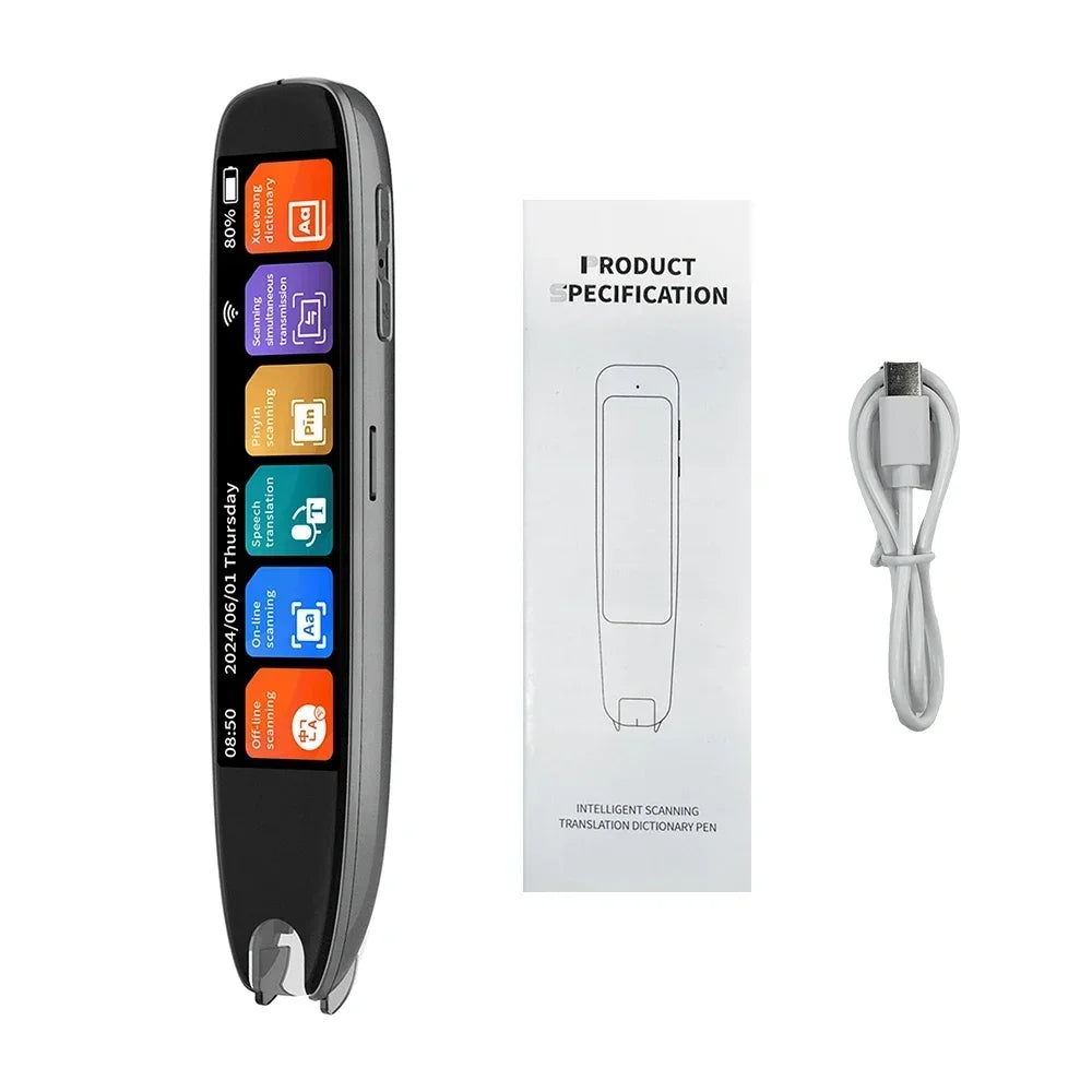 XIKCU S65 Pro Smart Voice Translator 142 Languages WIFI Scan Translation Pen Scanning Translation Pen For Business Travel Abroad
